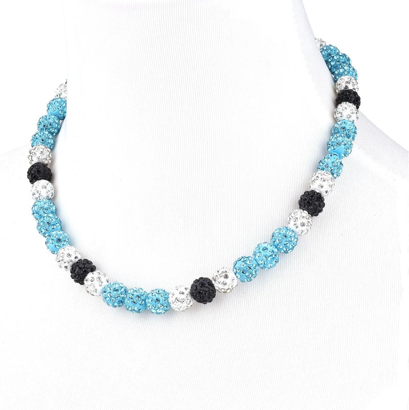 Krfy Baseball Necklaces for Boys, Bling Rhinestone Beaded Necklaces for Women Men, Diamond Baseball Drip Necklace Ice Bead Necklaces Inspired Sports Jewelry, 17.7 Inches, Age：Over 8 Years Old - Image 1